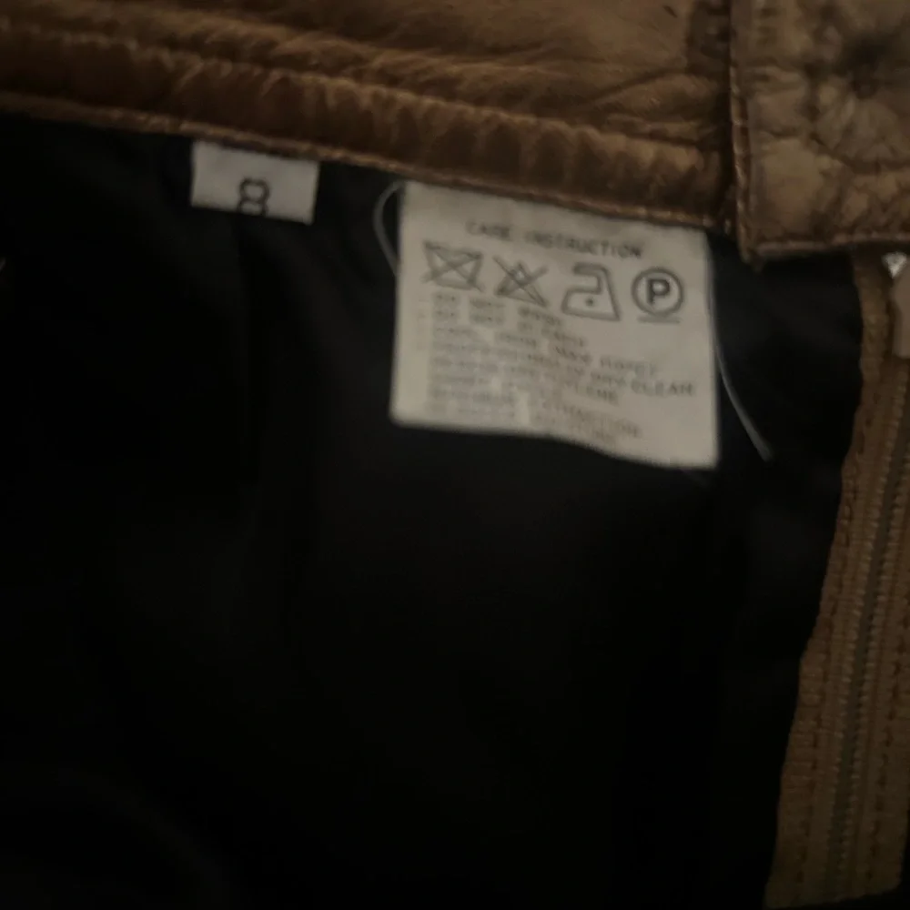 Ungaro Parallele Vintage Metallic Pencil Leather Skirt Made in Italy Size 8